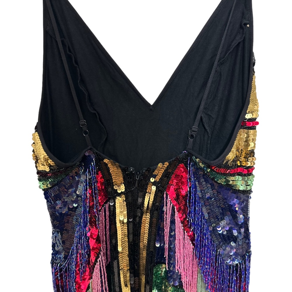 Asos Edition Mini Dress Diamond Fringe Size 8 - Picture 7 of 8